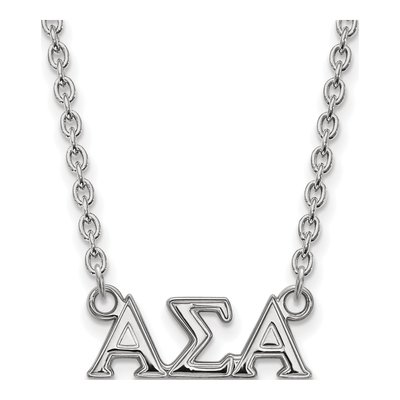 Alpha Sigma Alpha Sterling Silver Medium Greek Necklace