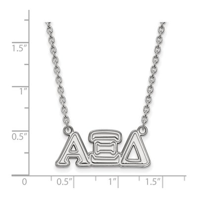 Alpha Xi Delta Sterling Silver Sorority Greek Letters Medium Pendant Necklace – view 2