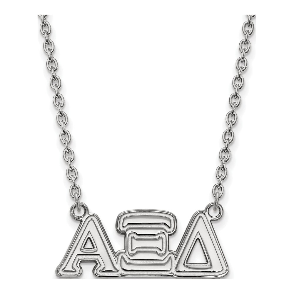 Alpha Xi Delta Sterling Silver Sorority Greek Letters Medium Pendant Necklace