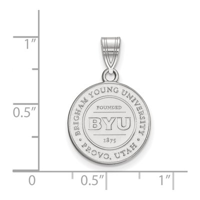 Brigham Young University Sterling Silver Medium BYU Crest Pendant – view 2