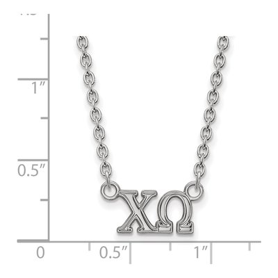 Chi Omega Sterling Silver Sorority Greek Letters Medium Necklace – view 2