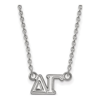 Delta Gamma Sterling Silver Sorority Greek Letters Medium Necklace