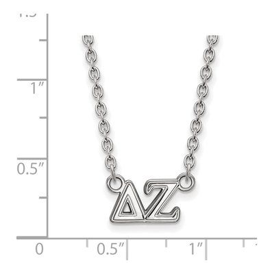 Delta Zeta Sterling Silver Sorority Greek Letters Medium Necklace – view 2