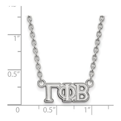 Gamma Phi Beta Sterling Silver Sorority Greek Letters Small Necklace – view 2