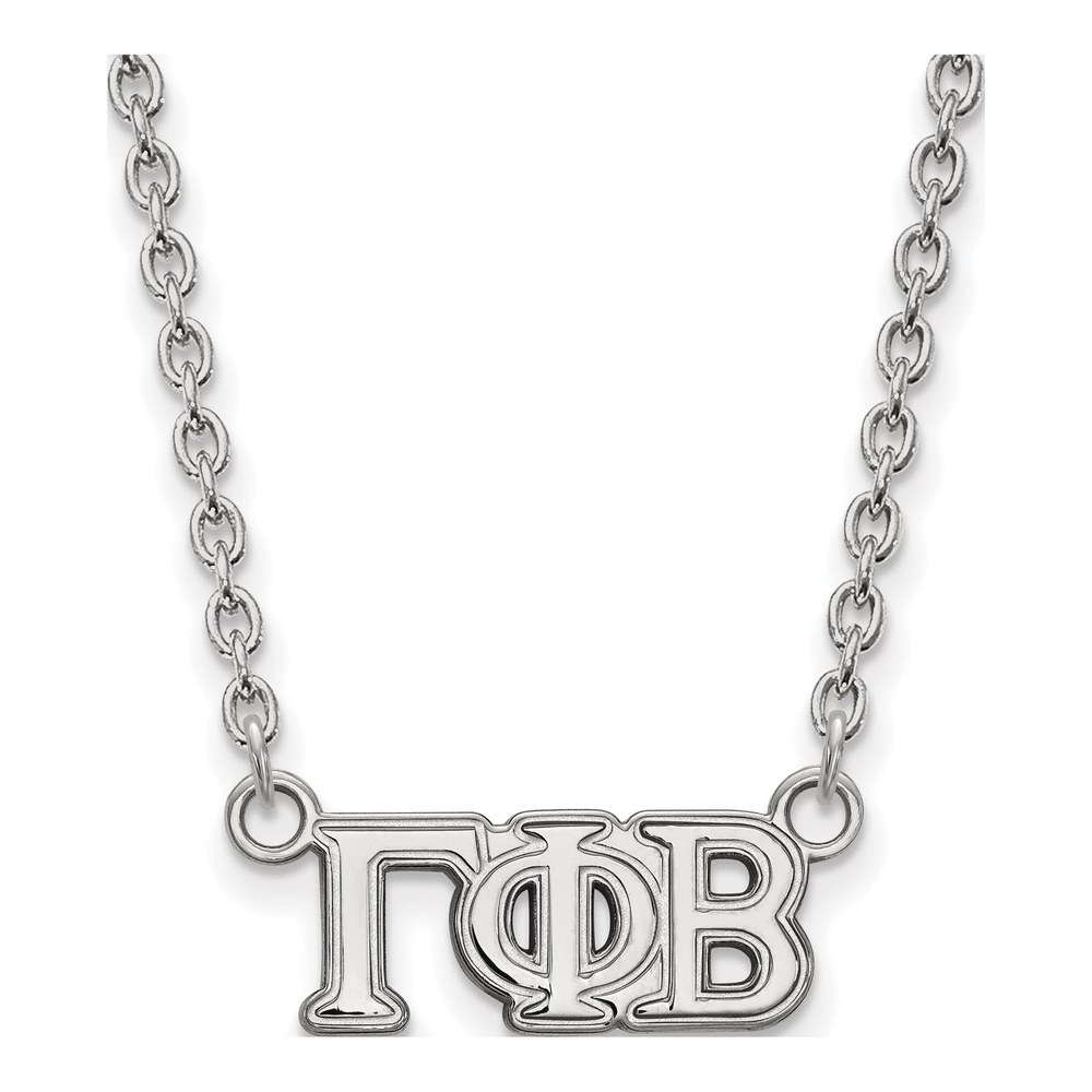 Gamma Phi Beta Sterling Silver Sorority Greek Letters Small Necklace