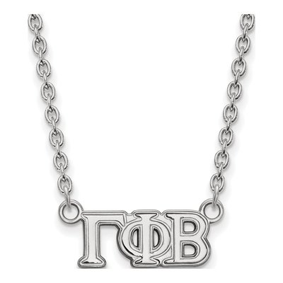 Gamma Phi Beta Sterling Silver Sorority Greek Letters Small Necklace