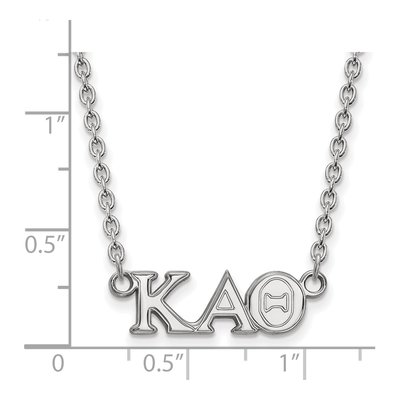 Kappa Alpha Theta Sterling Silver Sorority Greek Letters Medium Pendant Necklace – view 2