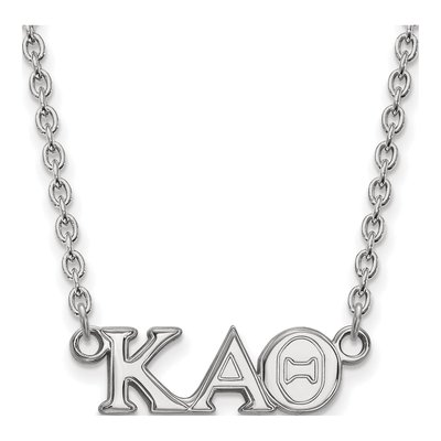 Kappa Alpha Theta Sterling Silver Sorority Greek Letters Medium Pendant Necklace