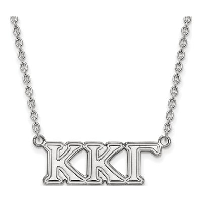 Kappa Kappa Gamma Sterling Silver Sorority Greek Letters Medium Necklace