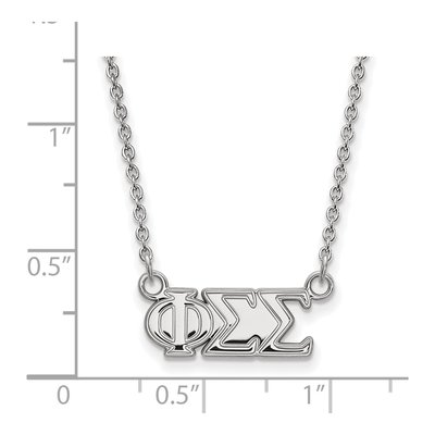 Phi Sigma Sigma Sterling Silver Sorority Greek Letters Medium Necklace – view 2