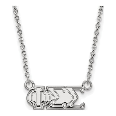 Phi Sigma Sigma Sterling Silver Sorority Greek Letters Medium Necklace