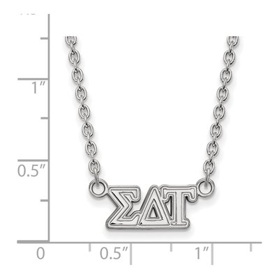 Sigma Delta Tau Sterling Silver Sorority Greek Letters Medium Necklace – view 2