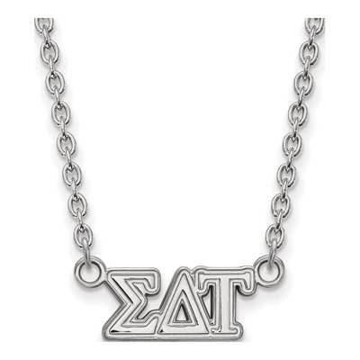 Sigma Delta Tau Sterling Silver Sorority Greek Letters Medium Necklace