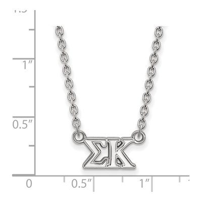 Sigma Kappa Sterling Silver Sorority Greek Letters Medium Pendant Necklace – view 2