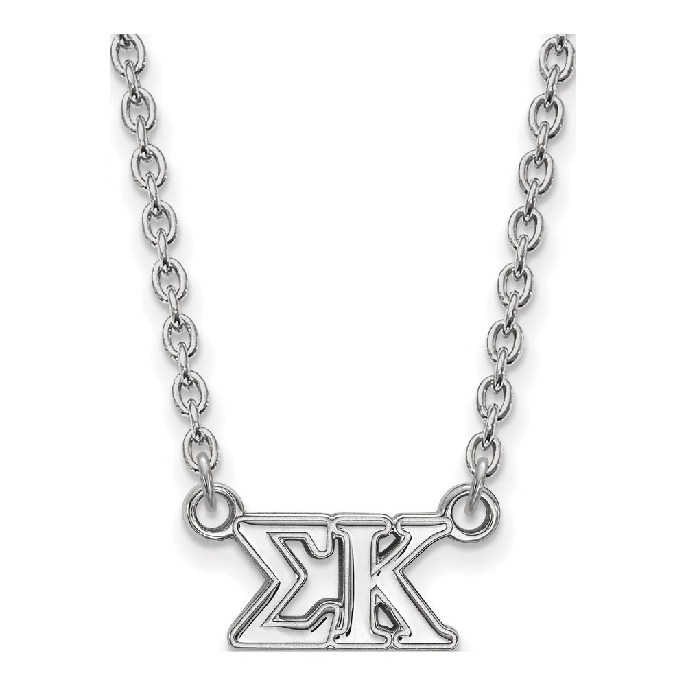 Sigma Kappa Sterling Silver Sorority Greek Letters Medium Pendant Necklace