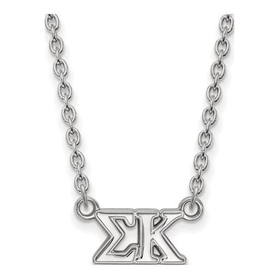 Sigma Kappa Sterling Silver Sorority Greek Letters Medium Pendant Necklace