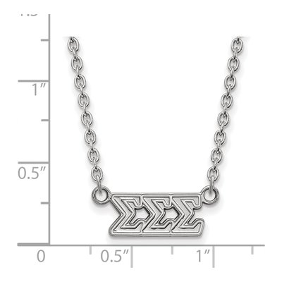 Sigma Sigma Sigma Sterling Silver Sorority Greek Letters Medium Necklace – view 2