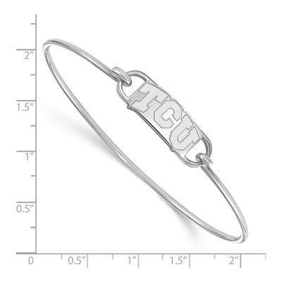 Texas Christian University Sterling Silver Small TCU Wire Bangle Bracelet – view 2