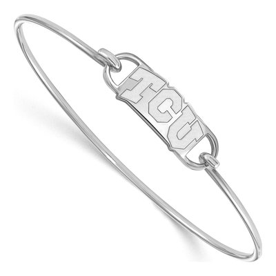Texas Christian University Sterling Silver Small TCU Wire Bangle Bracelet