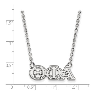 Theta Phi Alpha Sterling Silver Sorority Greek Letters Medium Pendant Necklace – view 2