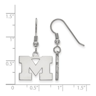 University of Michigan Sterling Silver Letter M Earrings – view 2