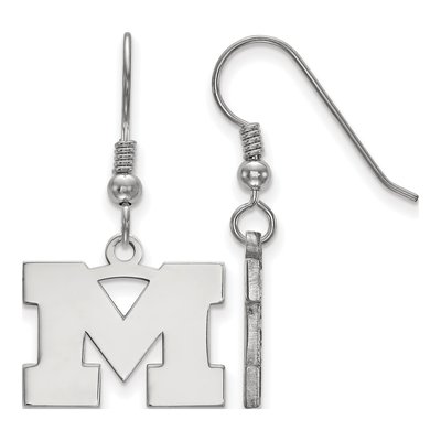 University of Michigan Sterling Silver Letter M Earrings