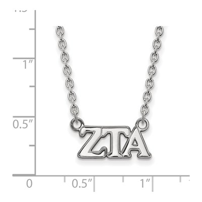 Zeta Tau Alpha Sterling Silver Sorority Greek Letters Medium Necklace – view 2