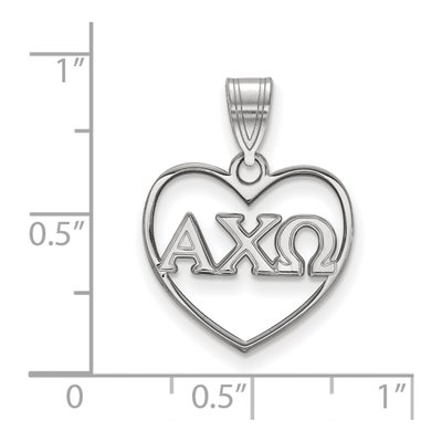 Alpha Chi Omega Sterling Silver Medium Heart Pendant – view 2