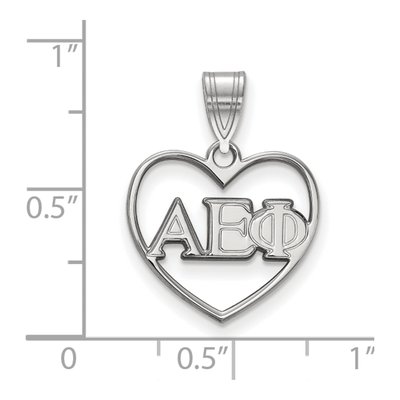 Alpha Epsilon Phi Sterling Silver Medium Heart Pendant – view 2