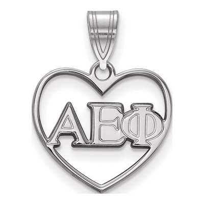 Alpha Epsilon Phi Sterling Silver Medium Heart Pendant