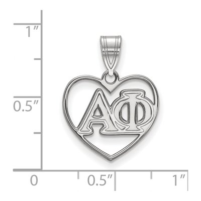 Alpha Phi Sterling Silver Medium Heart Pendant – view 2