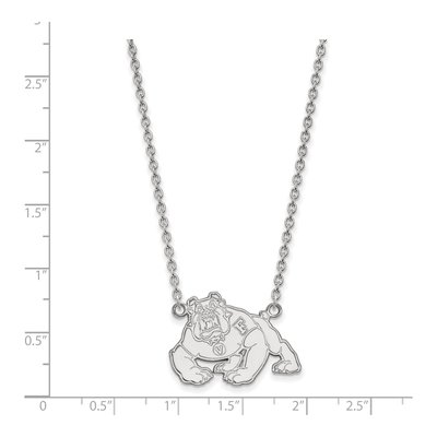 California State University Fresno Sterling Silver Large Bulldog Necklace – view 2