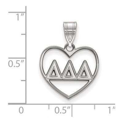Delta Delta Delta Sterling Silver Medium Heart Pendant – view 2