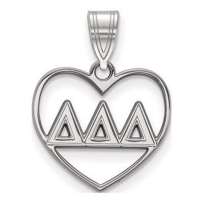 Delta Delta Delta Sterling Silver Medium Heart Pendant