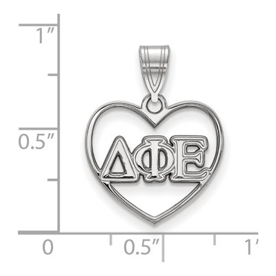 Delta Phi Epsilon Sterling Silver Medium Heart Pendant – view 2