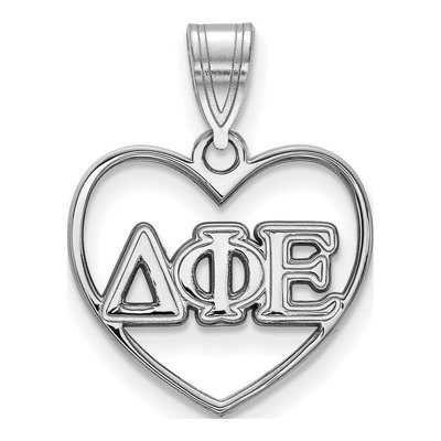 Delta Phi Epsilon Sterling Silver Medium Heart Pendant