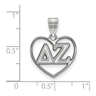 Delta Zeta Sterling Silver Medium Heart Pendant – view 2