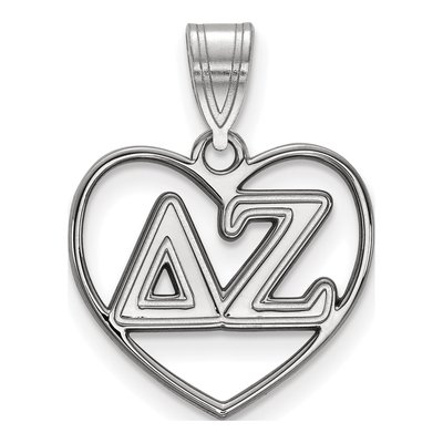 Delta Zeta Sterling Silver Medium Heart Pendant