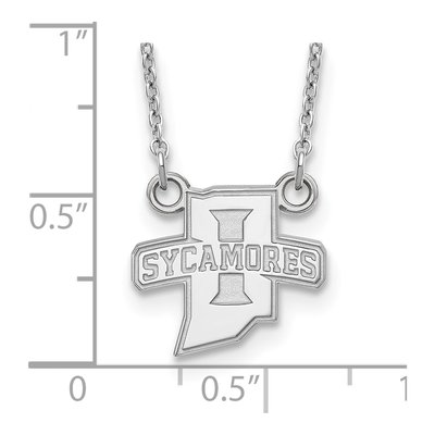 Indiana State University Sterling Silver Small Sycamores Pendant Necklace – view 3