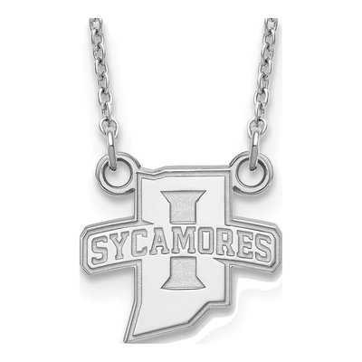 Indiana State University Sterling Silver Small Sycamores Pendant Necklace