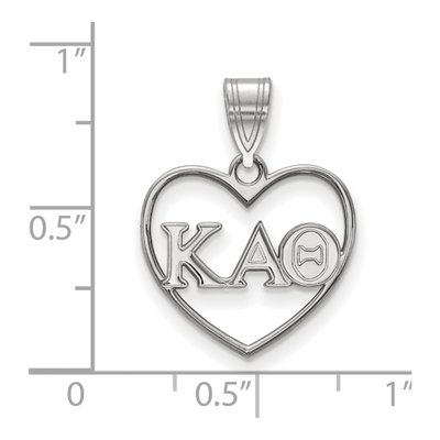 Kappa Alpha Theta Sterling Silver Medium Heart Pendant – view 2