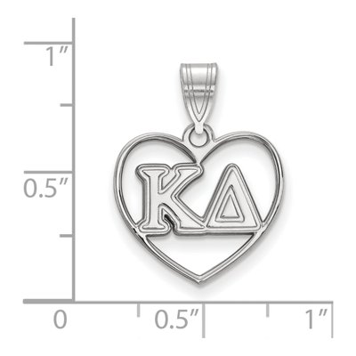 Kappa Delta Sterling Silver Medium Heart Pendant – view 2