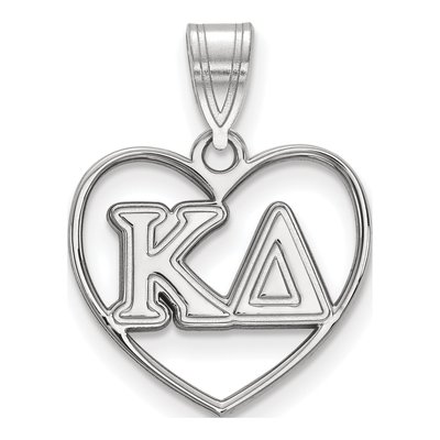 Kappa Delta Sterling Silver Medium Heart Pendant