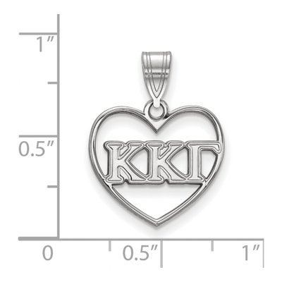 Kappa Kappa Gamma Sterling Silver Medium Heart Pendant – view 2