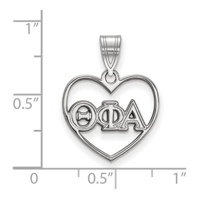 Theta Phi Alpha Sterling Silver Medium Heart Pendant – view 2