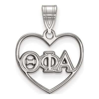 Theta Phi Alpha Sterling Silver Medium Heart Pendant
