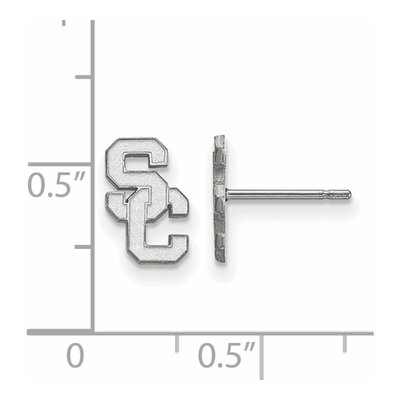 University of Southern California Sterling Silver USC S-C Extra Small Earrings – view 2