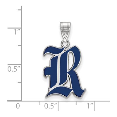 Rice University Sterling Silver Large Letter R Pendant – view 2