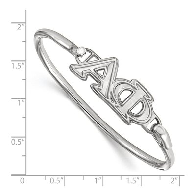 Alpha Phi Sterling Silver Small Hook Bangle Bracelet – view 3