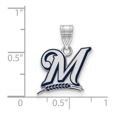 Milwaukee Brewers Sterling Silver Medium Enamel Pendant – view 2